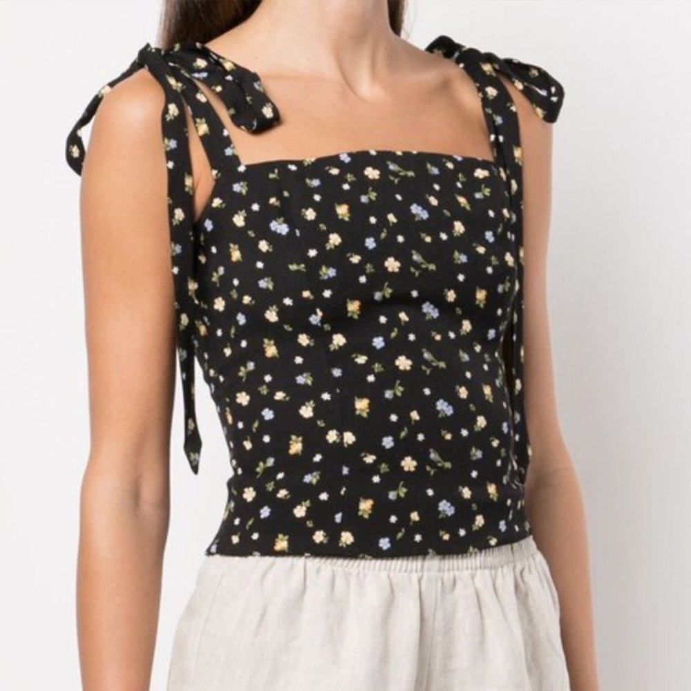 Reformation Ellora Floral Print Top